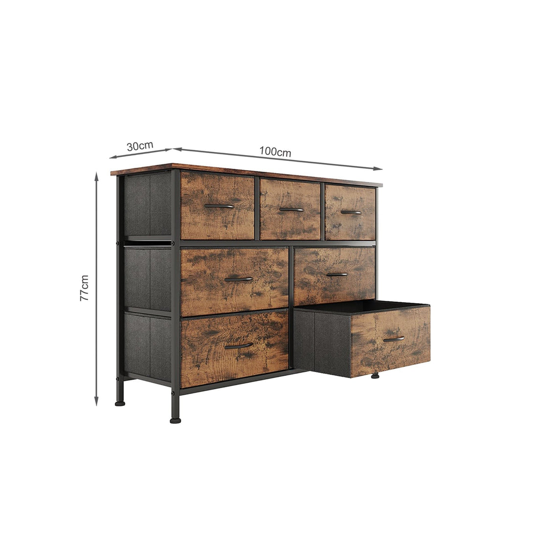 Madilyn 7 Drawers Lowboy - Rustic Brown