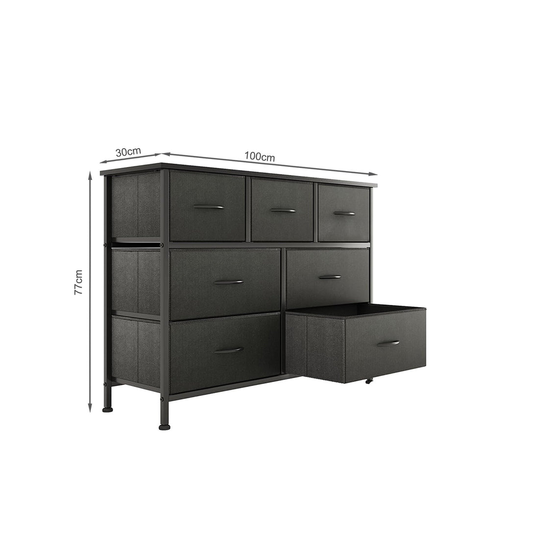 Madilyn 7 Drawers Lowboy - Black