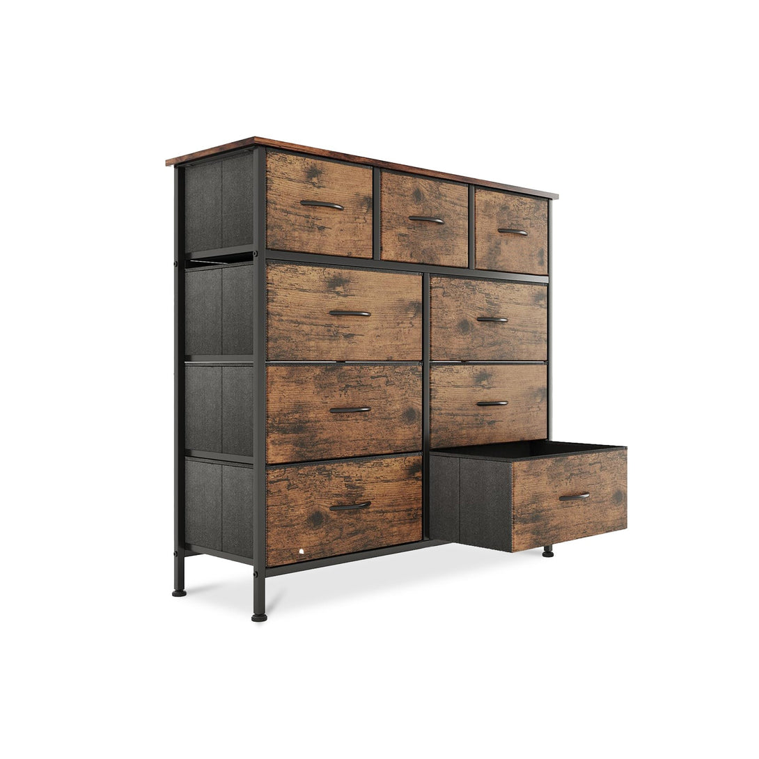 Madilyn 9 Drawers Tallboy - Rustic Brown
