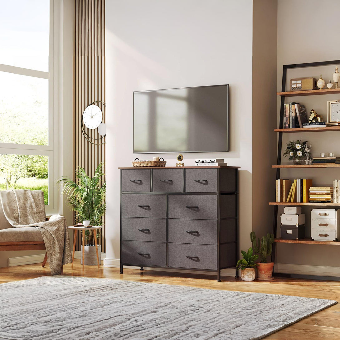 Madilyn 9 Drawers Tallboy - Black Walnut