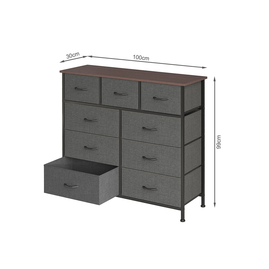 Madilyn 9 Drawers Tallboy - Black Walnut