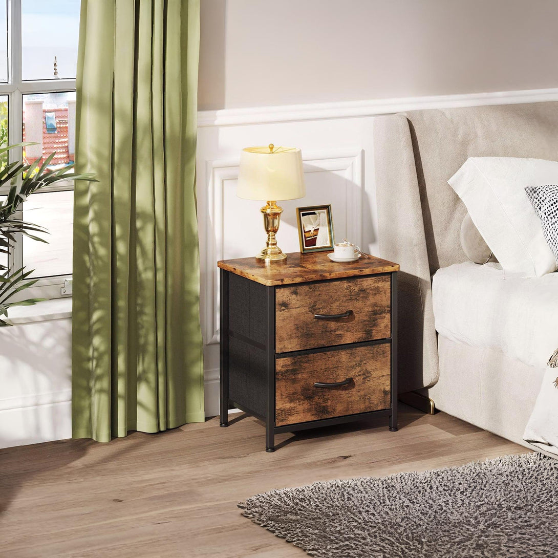 Hailey Bedside Table - Rustic Brown