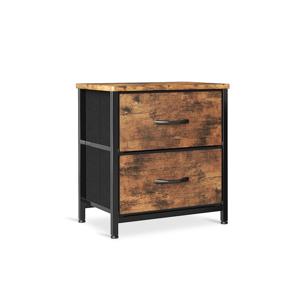 Hailey Bedside Table - Rustic Brown