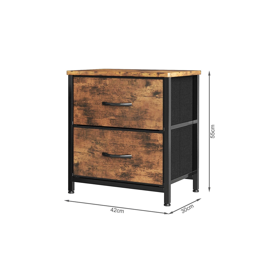 Hailey Bedside Table - Rustic Brown