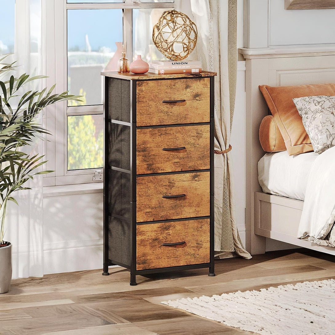 Hailey 4 Drawers Tallboy - Rustic Brown