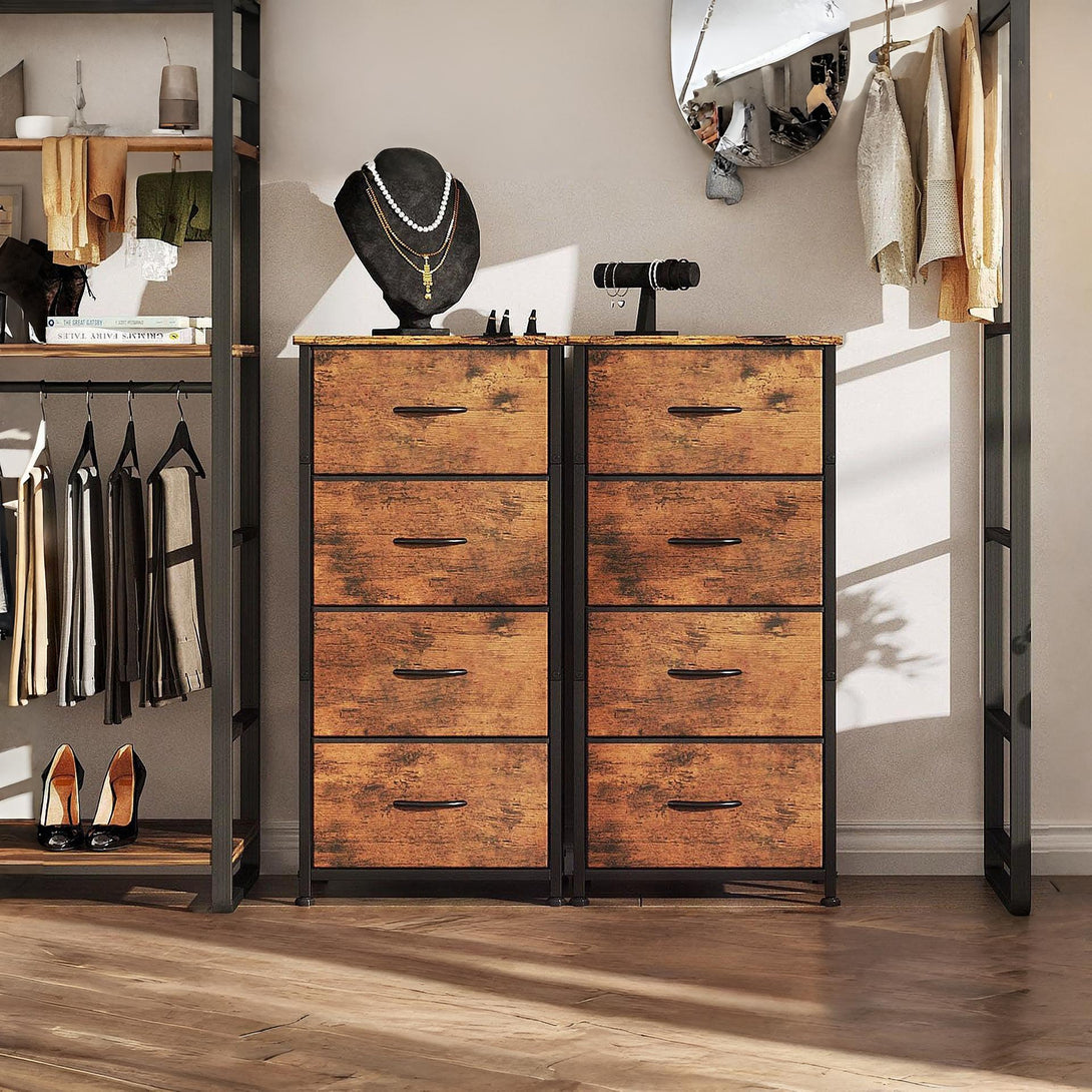 Hailey 4 Drawers Tallboy - Rustic Brown