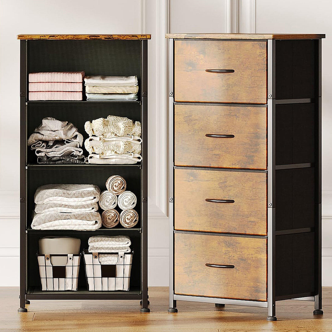 Hailey 4 Drawers Tallboy - Rustic Brown
