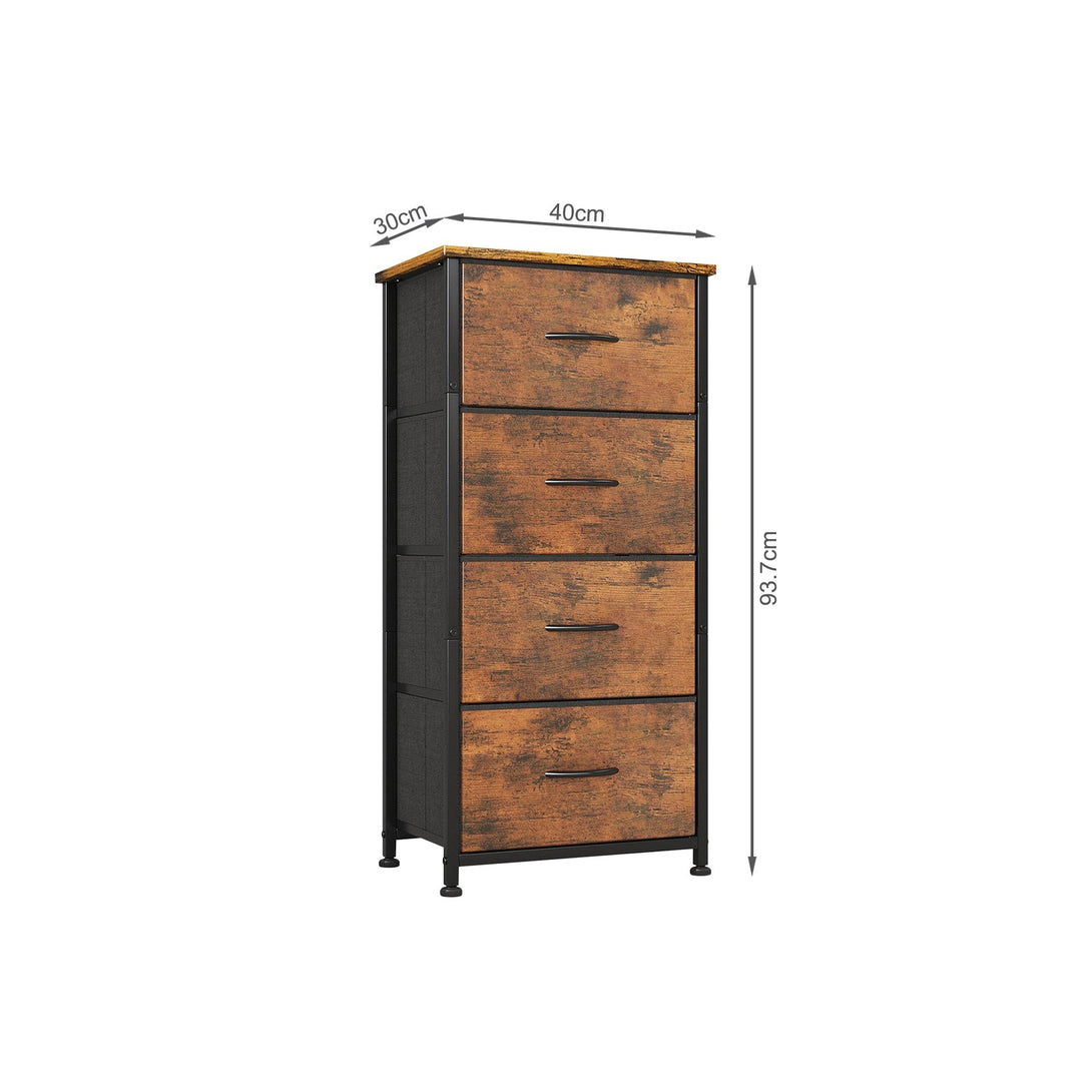 Hailey 4 Drawers Tallboy - Rustic Brown