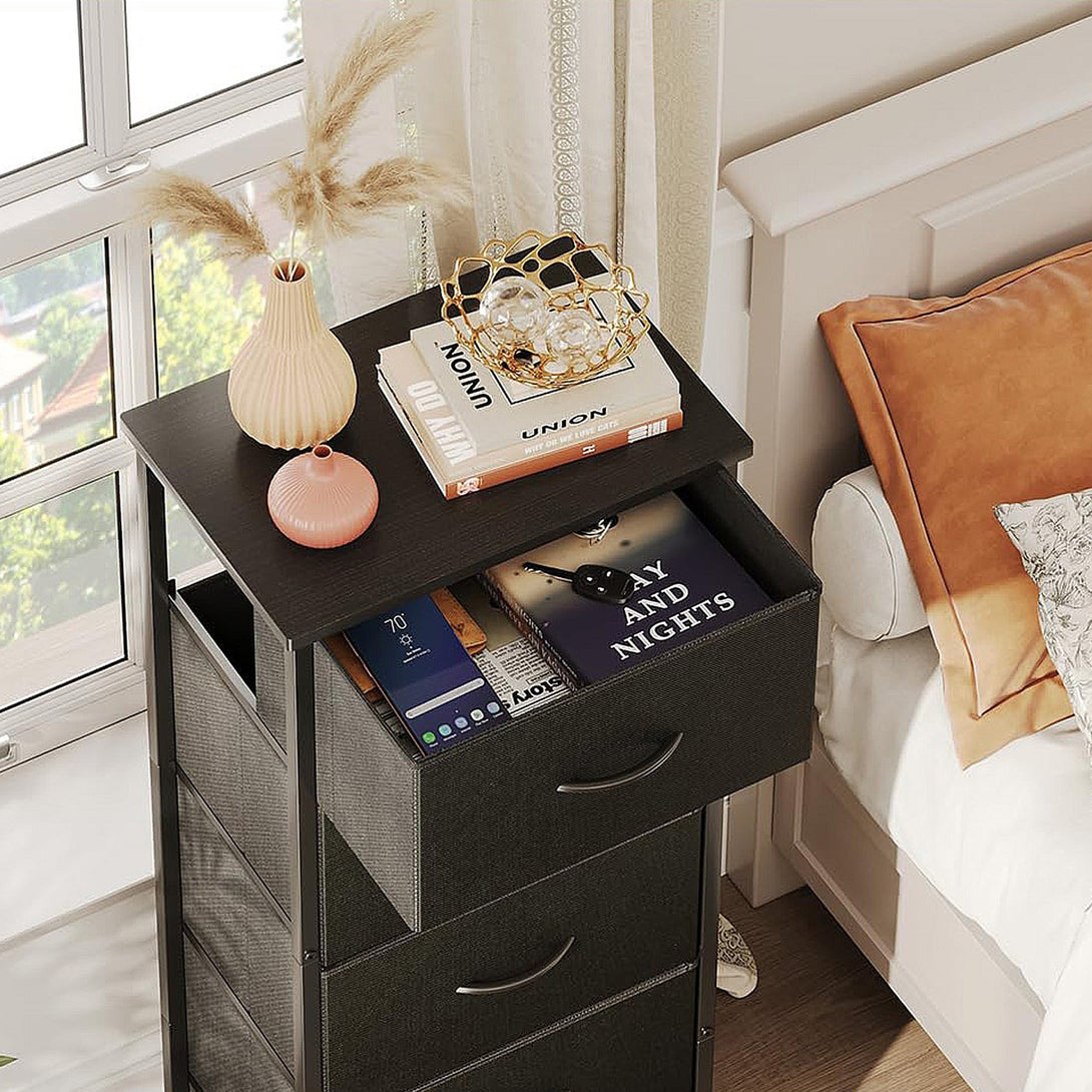 Hailey 4 Drawers Tallboy - Black