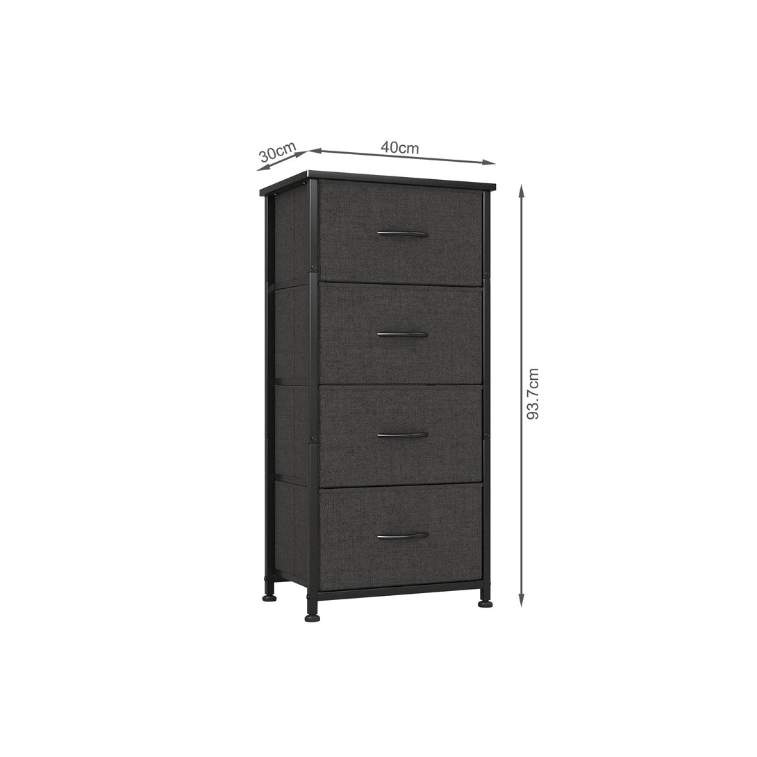 Hailey 4 Drawers Tallboy - Black