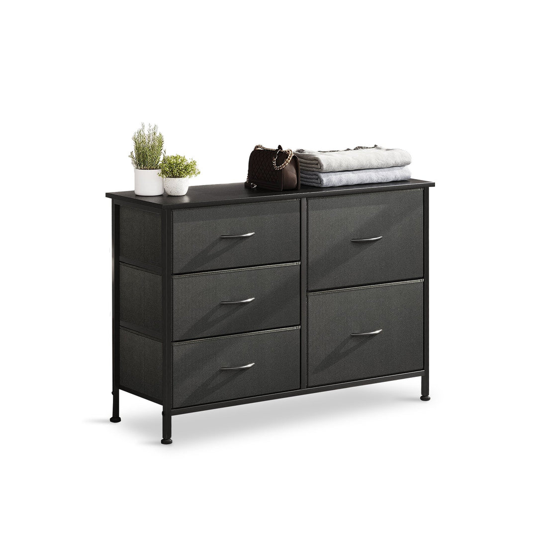 Hailey 5 Drawers Lowboy - Black