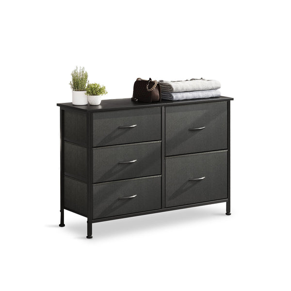 Hailey 5 Drawers Lowboy - Black