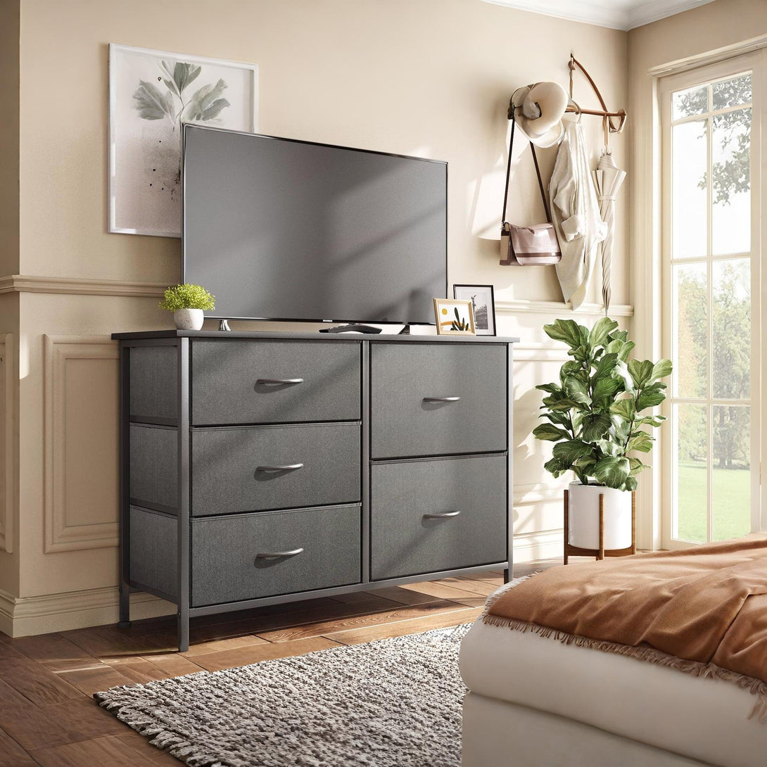 Hailey 5 Drawers Lowboy - Black