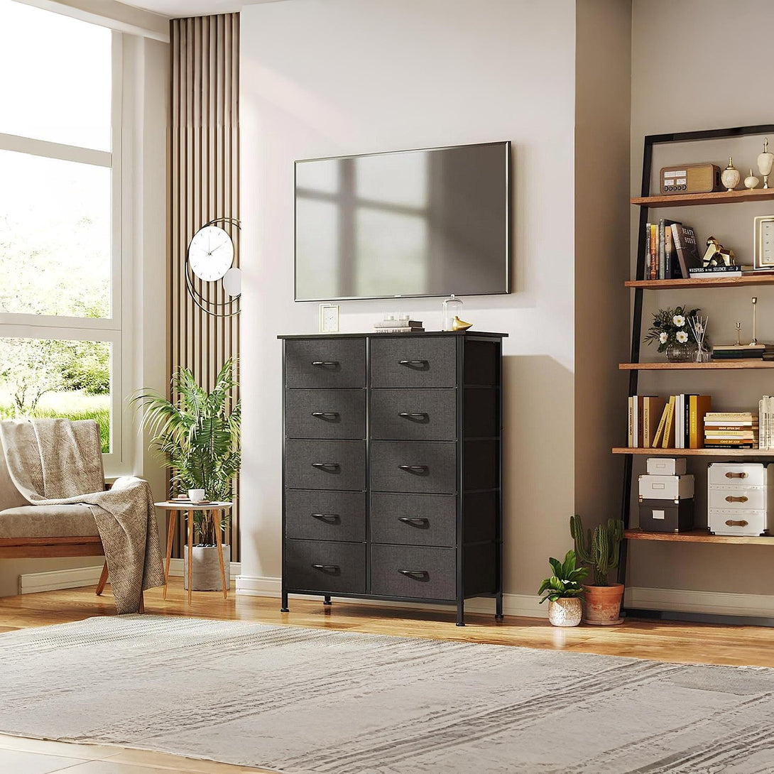 Natalia 10 Drawers Tallboy - Dark Grey