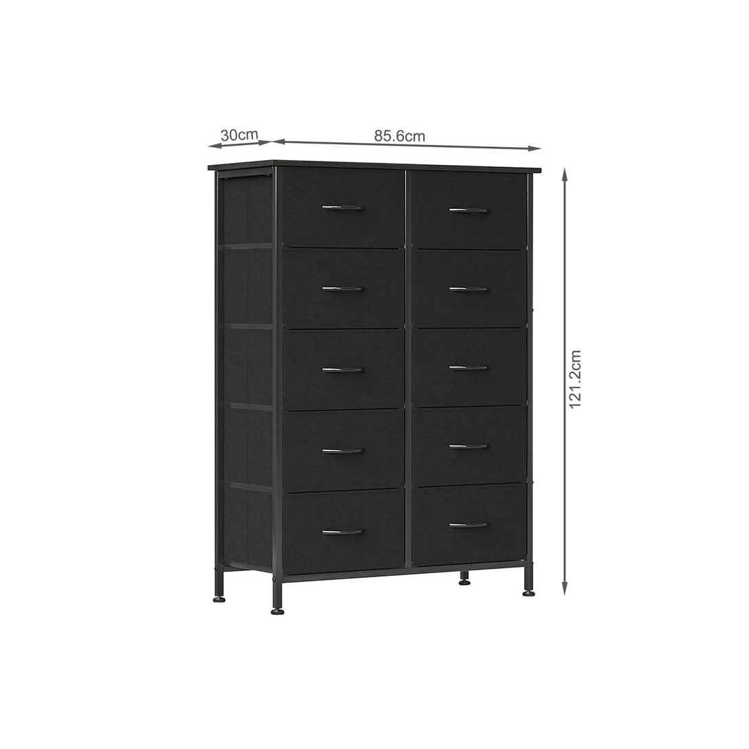 Natalia 10 Drawers Tallboy - Dark Grey