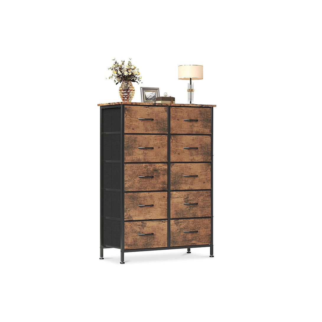 Natalia 10 Drawers Tallboy - Rustic Brown