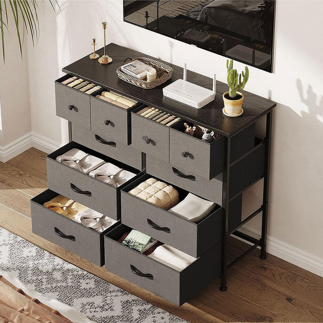 Natalia 10 Drawers Lowboy - Grey