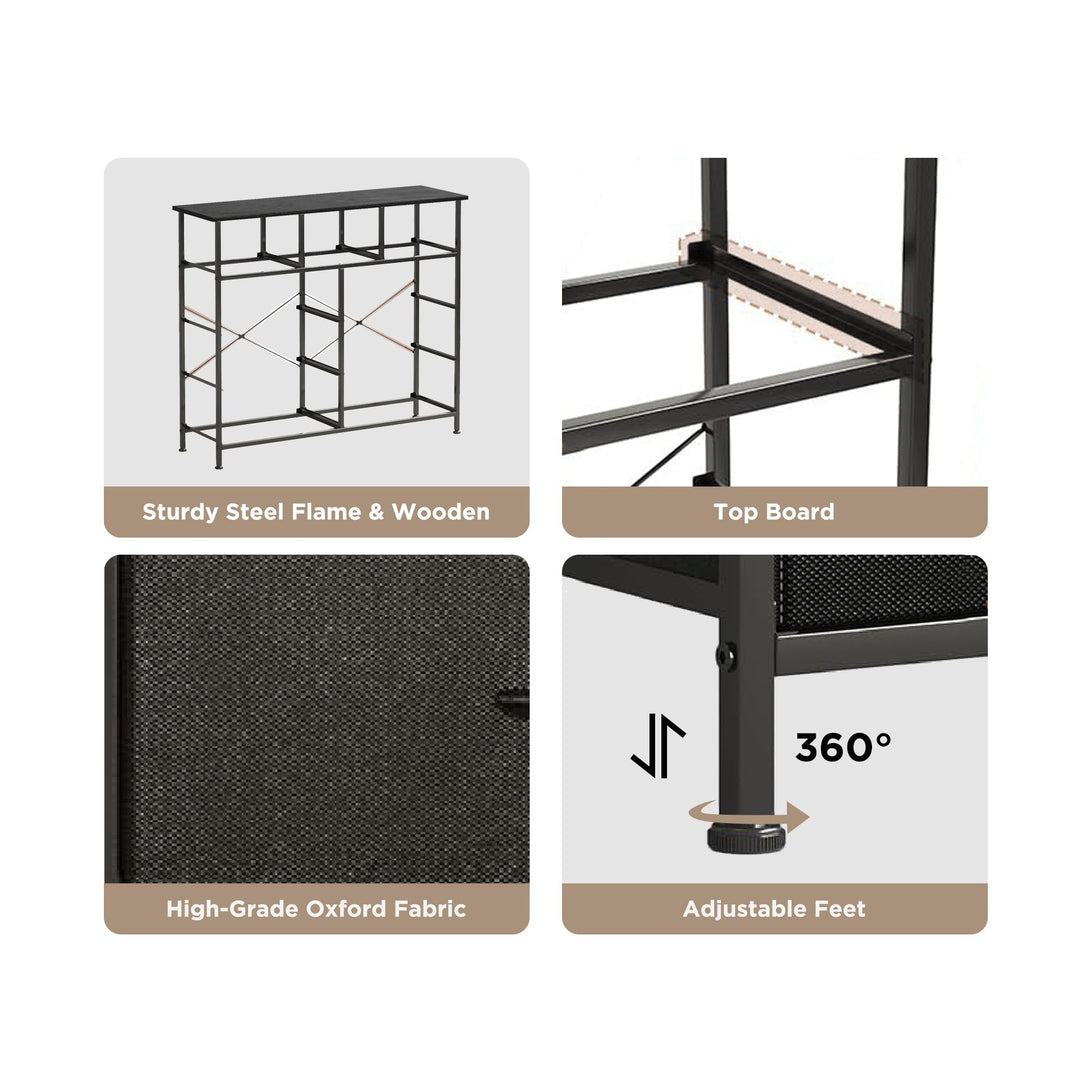 Natalia 10 Drawers Lowboy Chest Dresser - Dark Grey