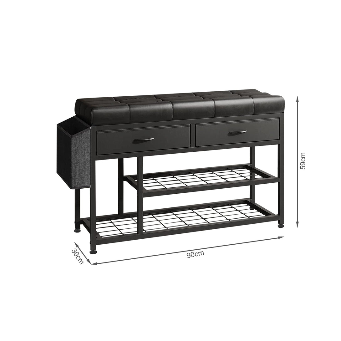 Plover Shoe Rack with Storage Bag - Black
