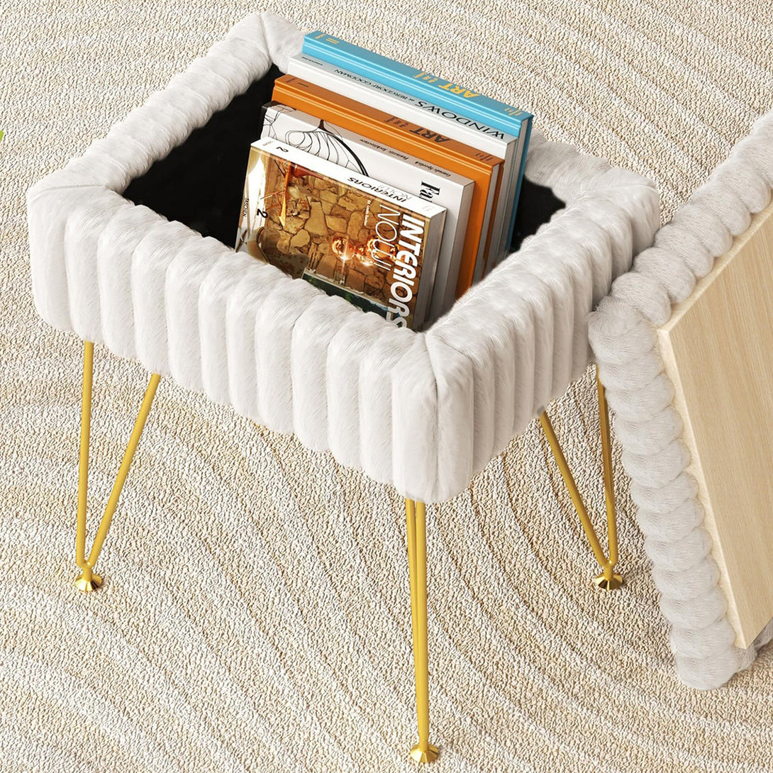 Sevan Side Table with Storage - White