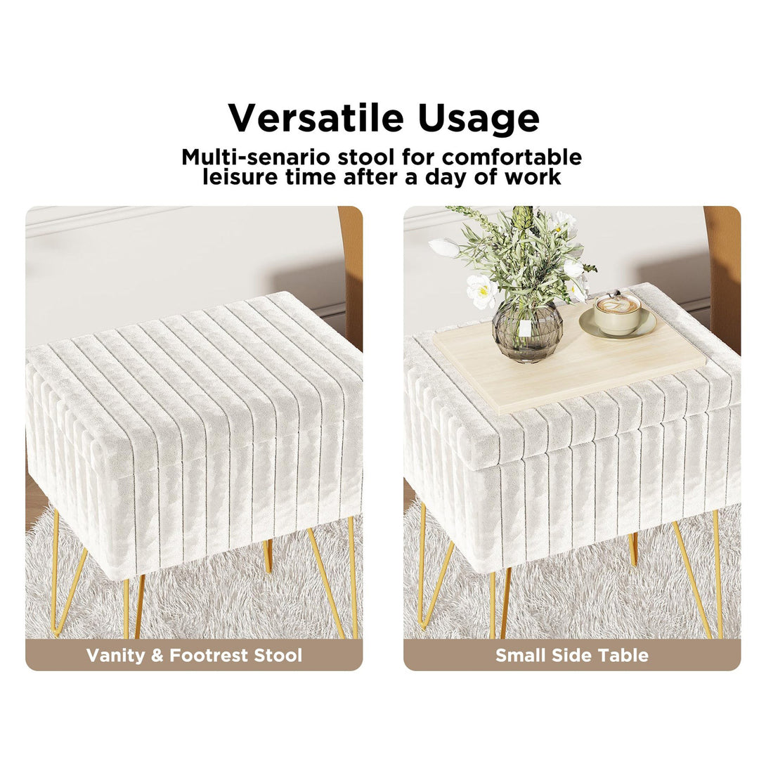 Sevan Side Table with Storage - White