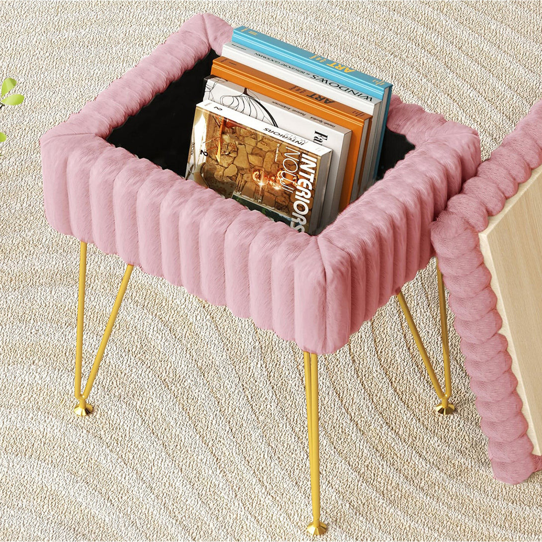 Sevan Side Table with Storage - Pink