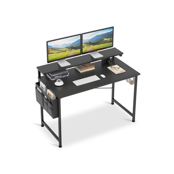 Jacob 100cm Computer Desk with Adjustable Monitor Stand - Black