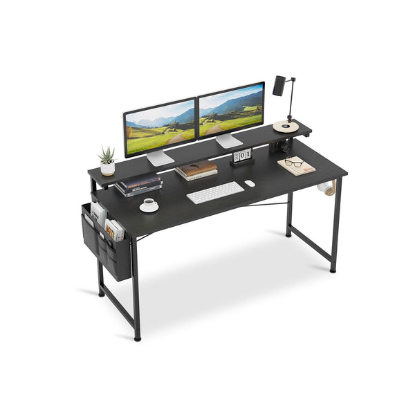 Jacob 140cm Computer Desk with Adjustable Monitor Stand - Black