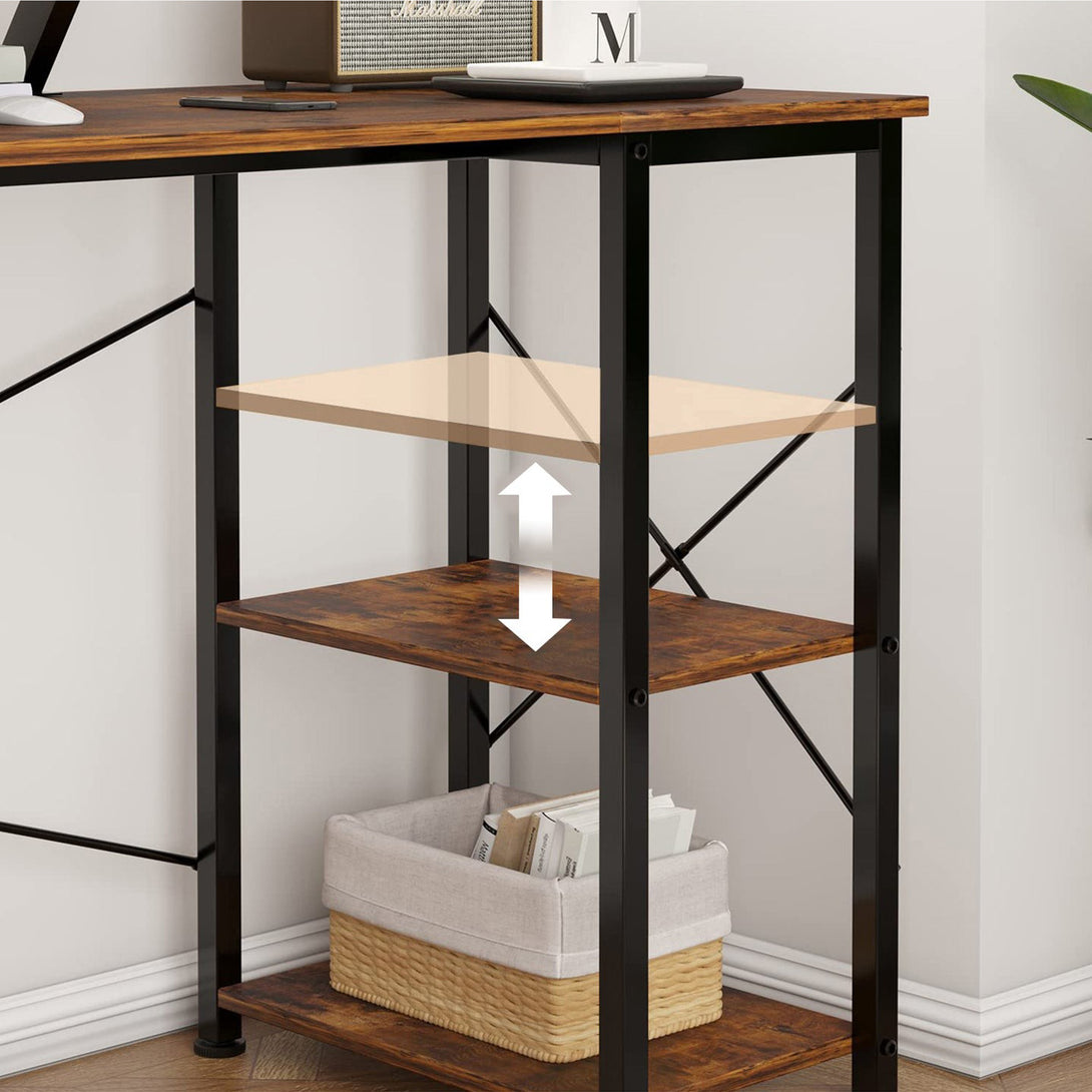Logan 140cm Computer Desk with Storage Bag - Rustic Brown