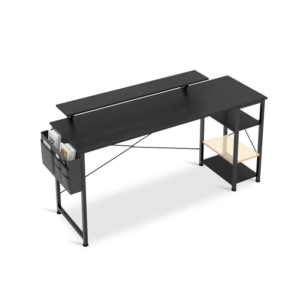 Logan 160cm Computer Desk with Storage Bag - Black