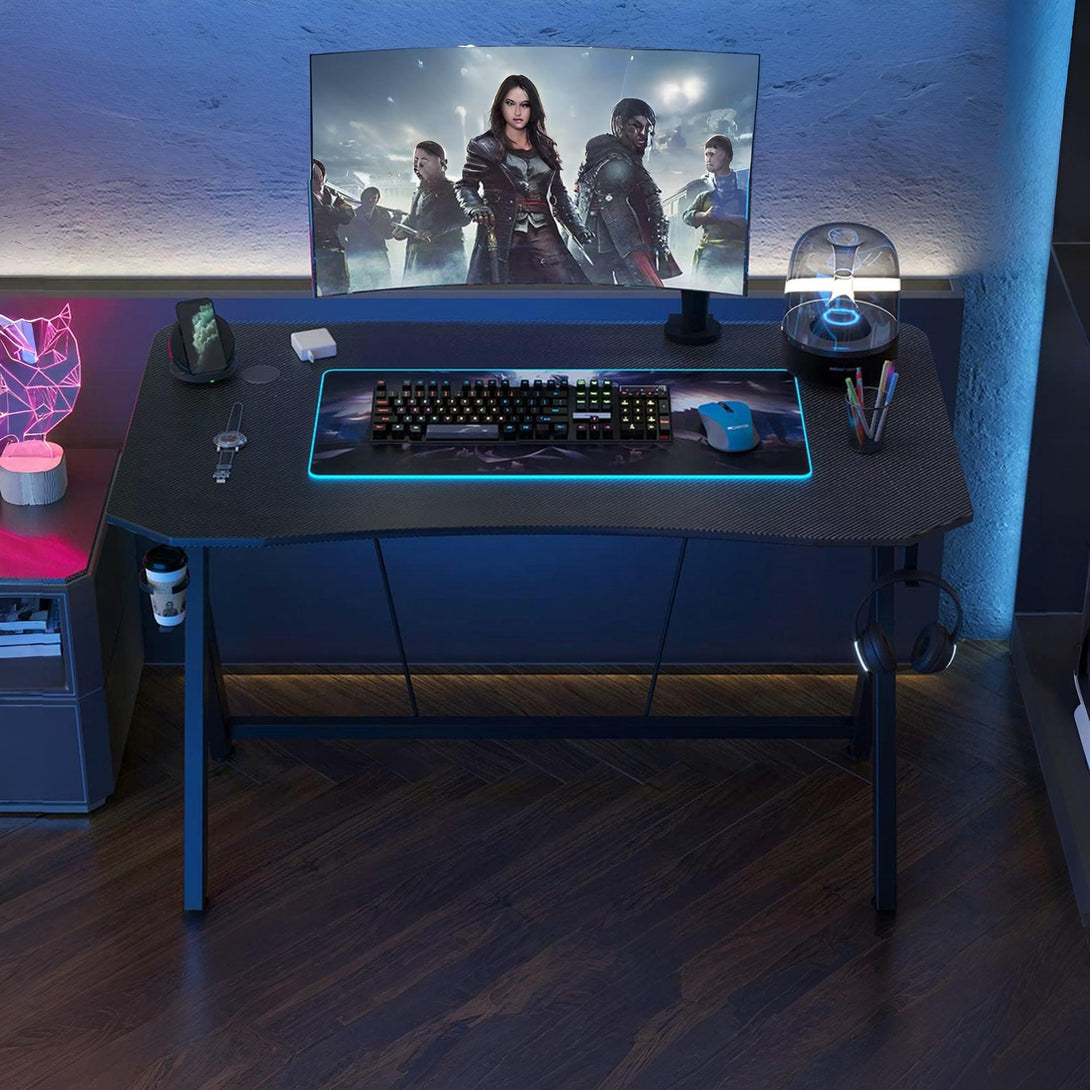 Carson 120cm Gaming Desk - Carbon Black