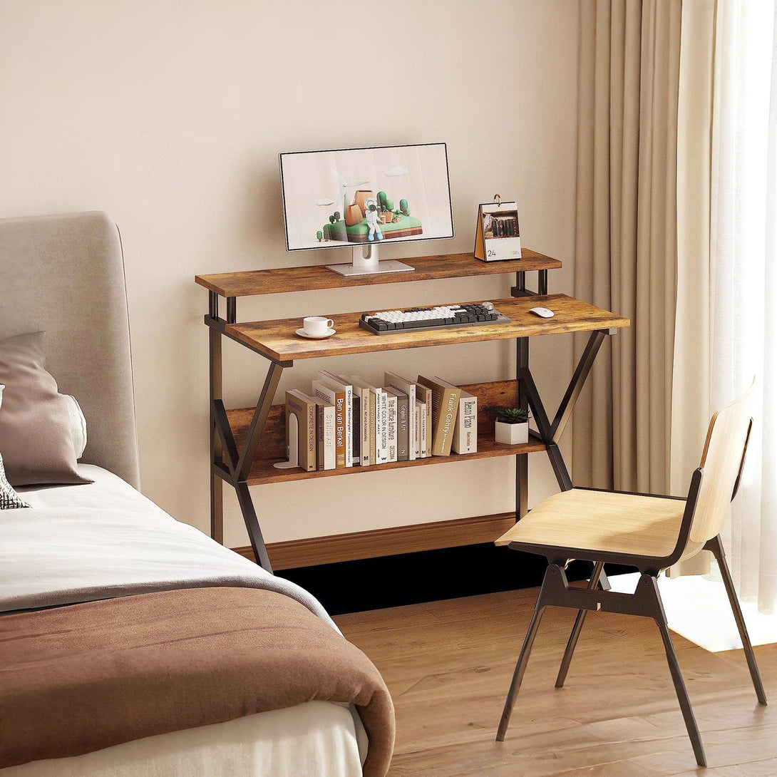 Michael 70cm Computer Desk Study Table - Rustic Brown