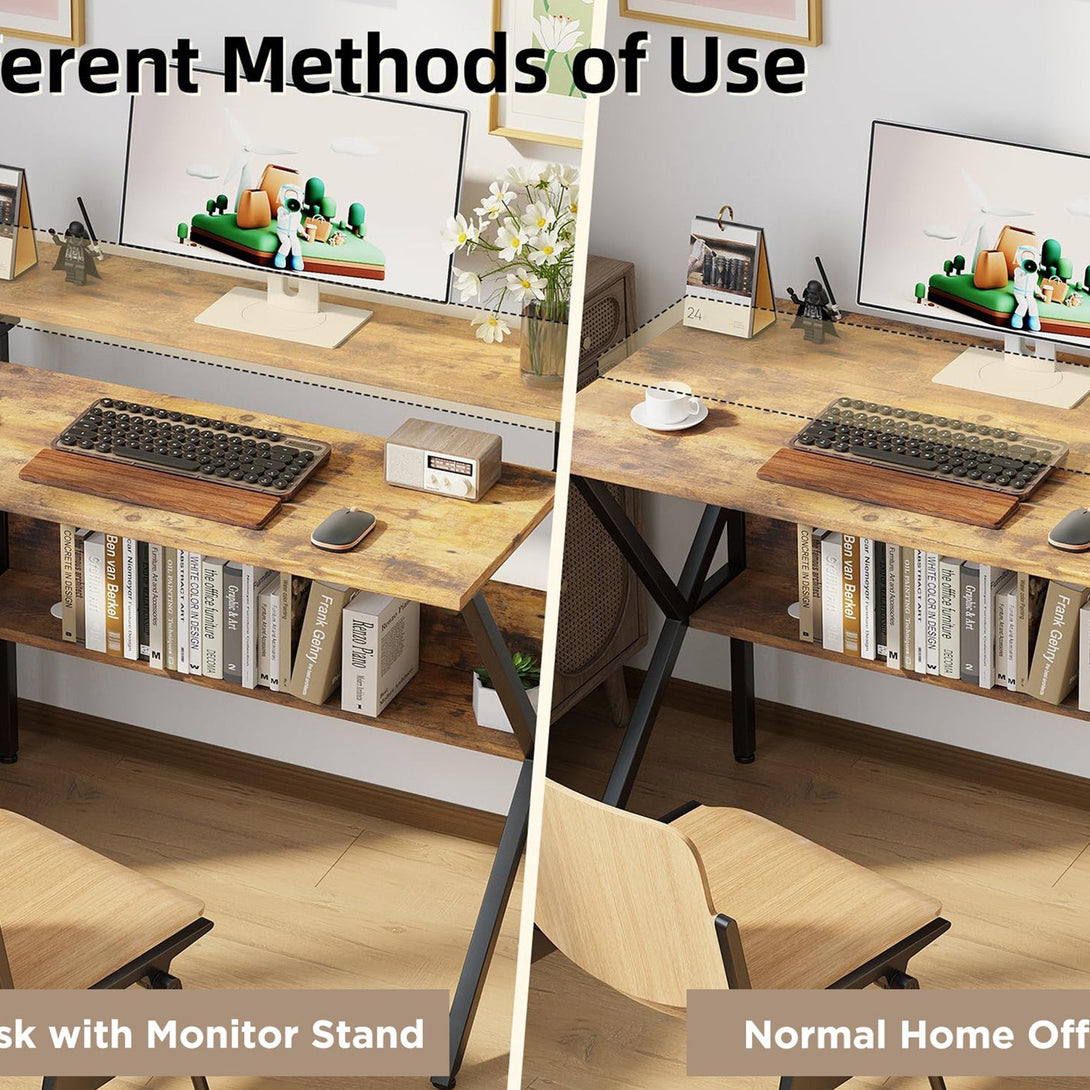 Michael 70cm Computer Desk Study Table - Rustic Brown