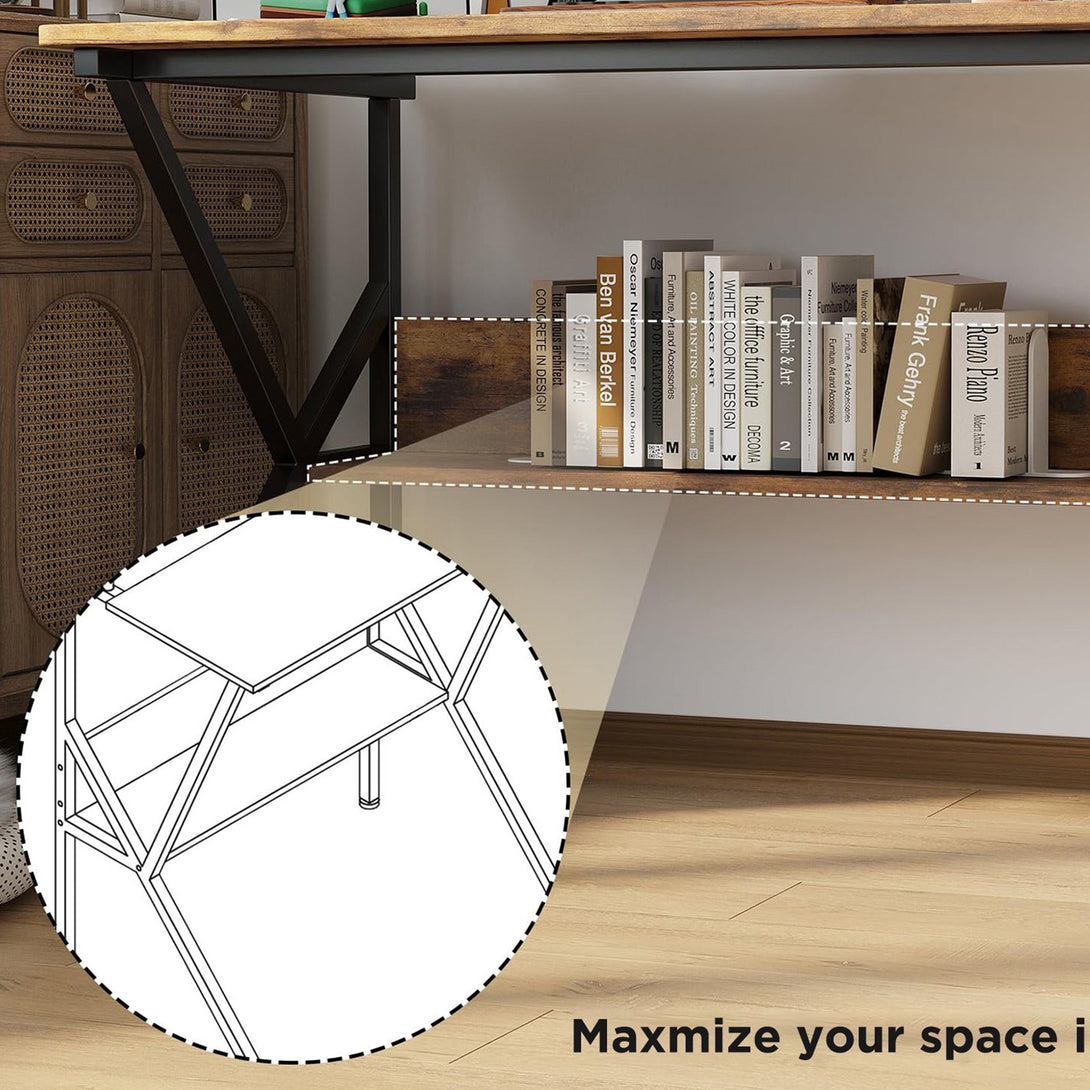 Michael 70cm Computer Desk Study Table - Rustic Brown