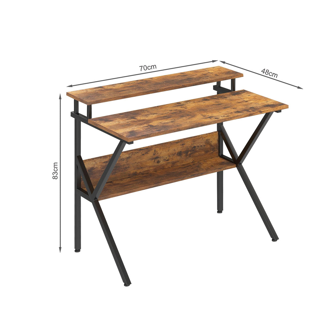 Michael 70cm Computer Desk Study Table - Rustic Brown