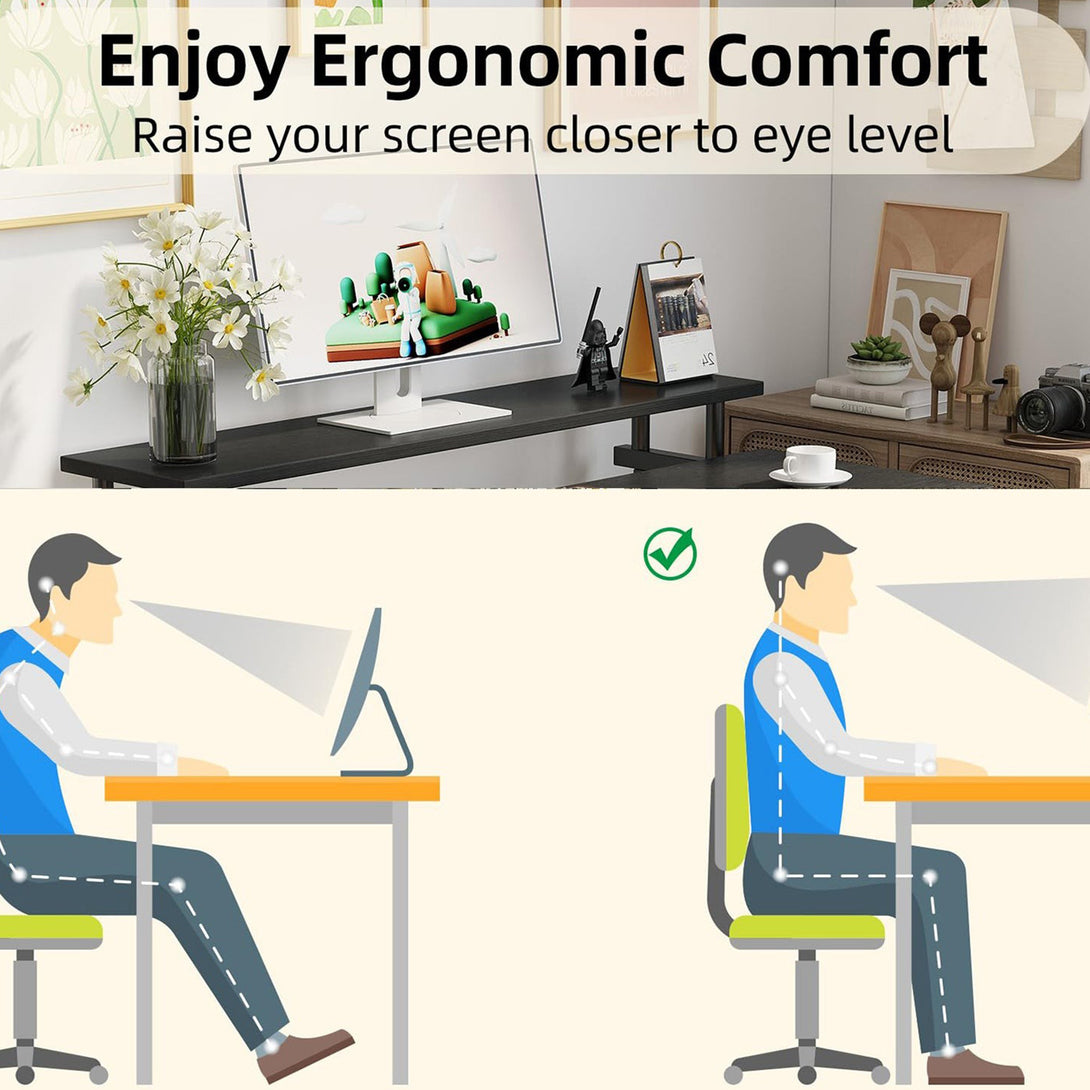 Michael 100cm Computer Desk Study Table - Black