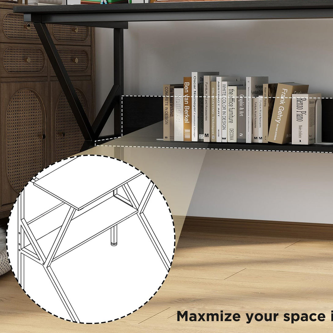 Michael 100cm Computer Desk Study Table - Black