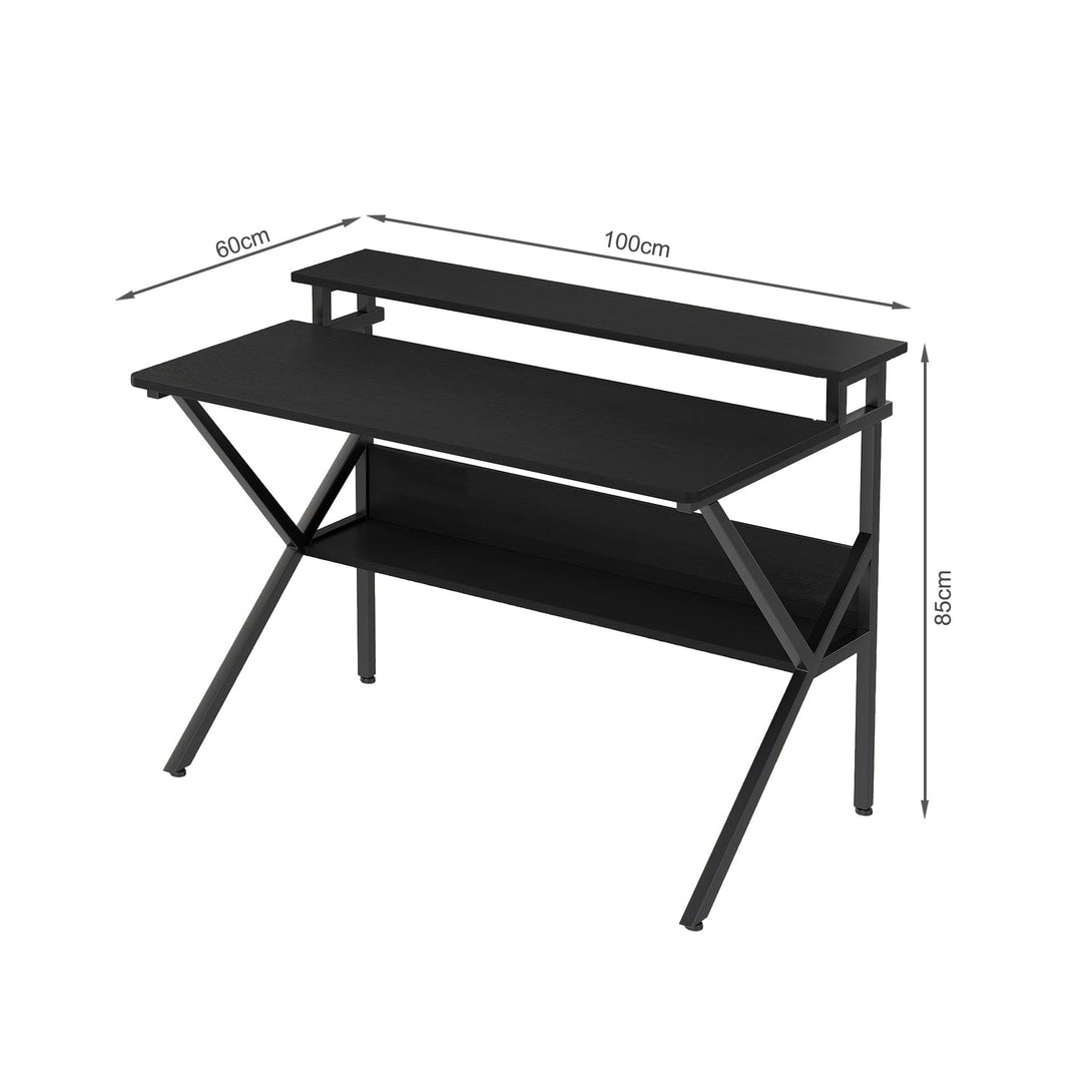 Michael 100cm Computer Desk Study Table - Black