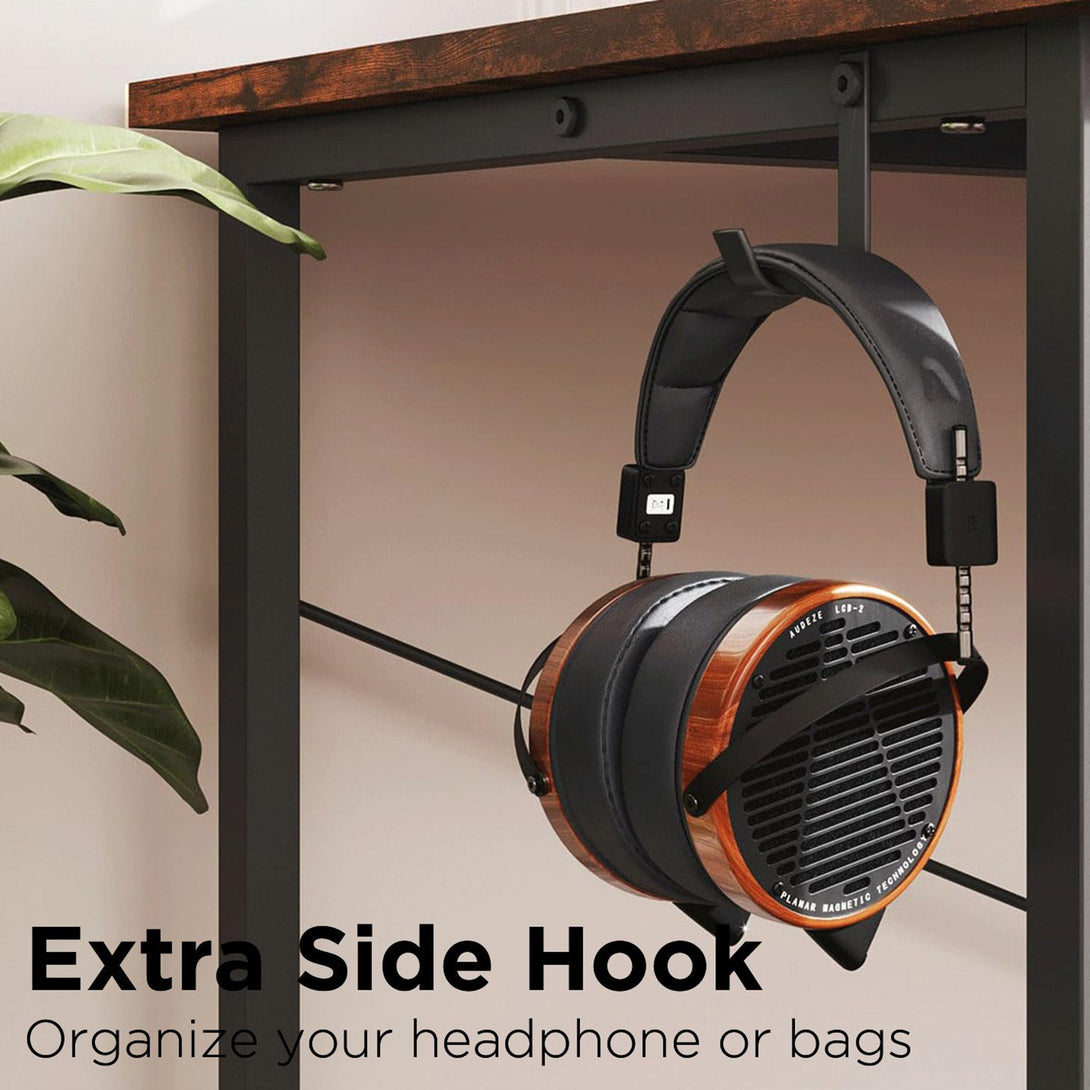 Felix Computer Corner Desk with Storage Bag - Rustic Brown