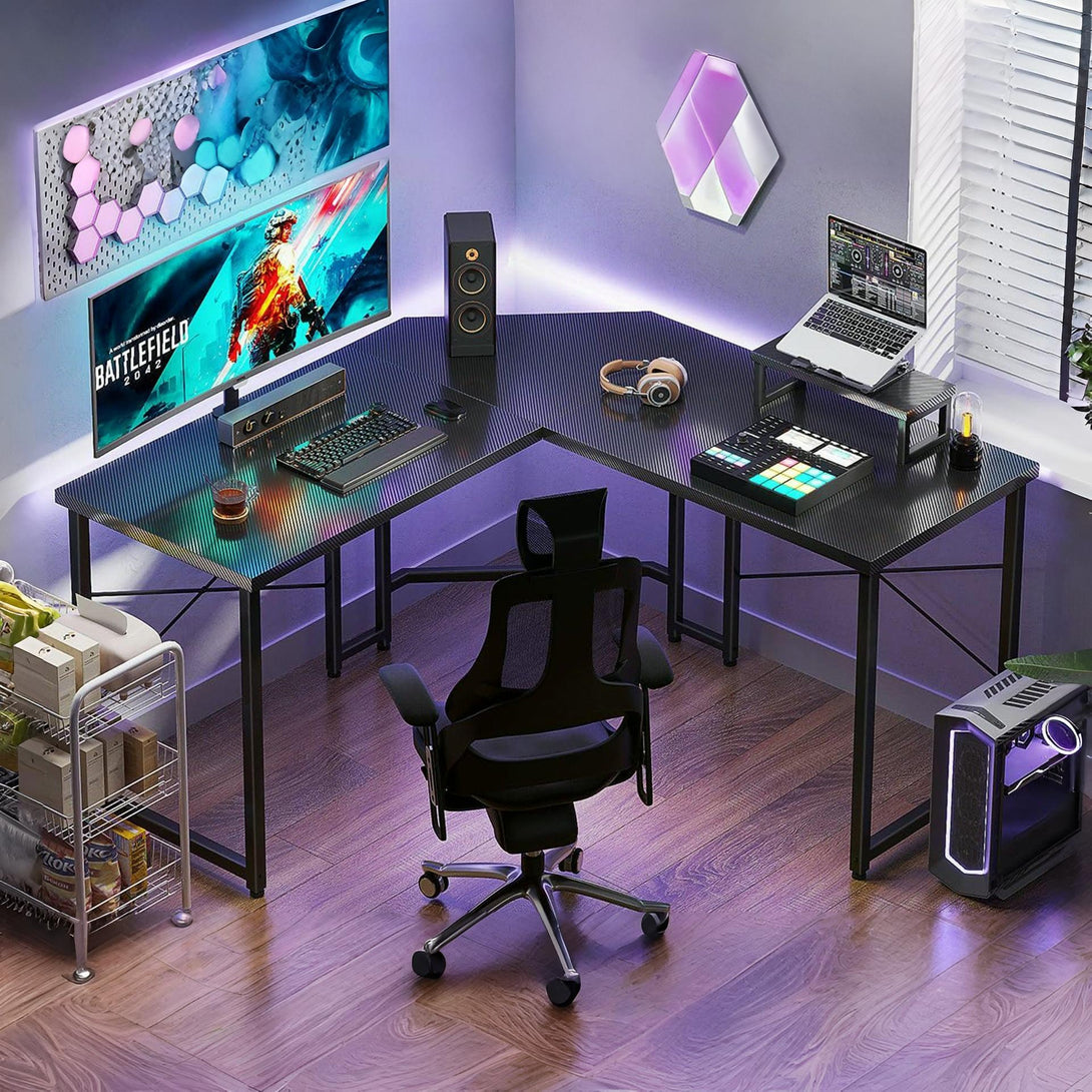 Marcus Gaming Corner Desk - Carbon Black