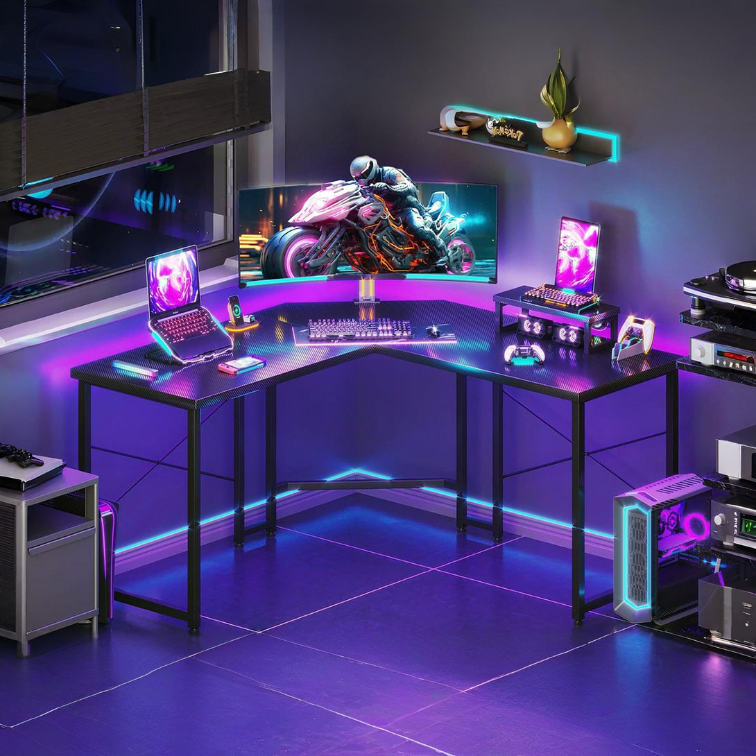 Marcus Gaming Corner Desk - Carbon Black