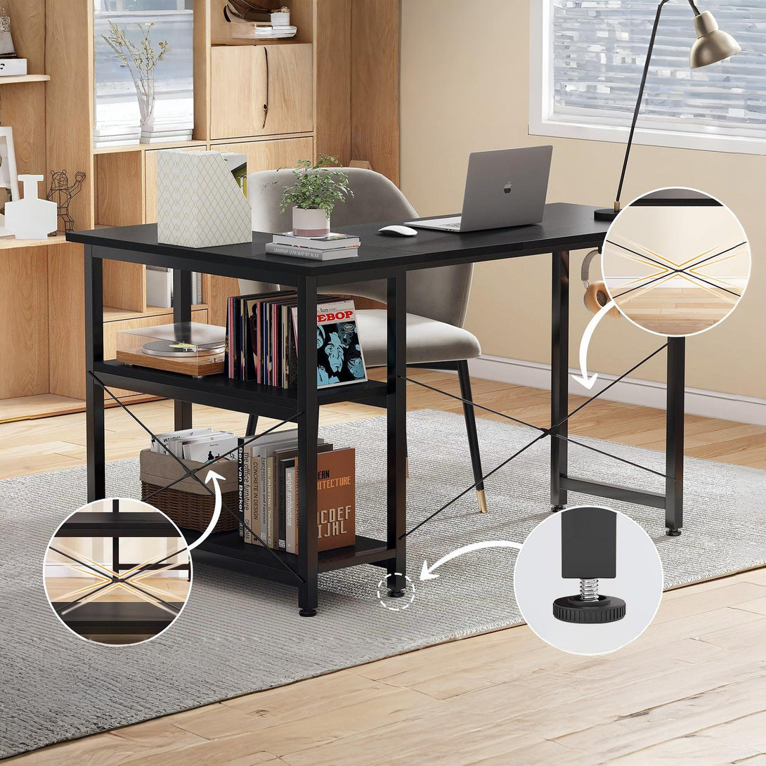 Omar Computer Corner Desk - Black
