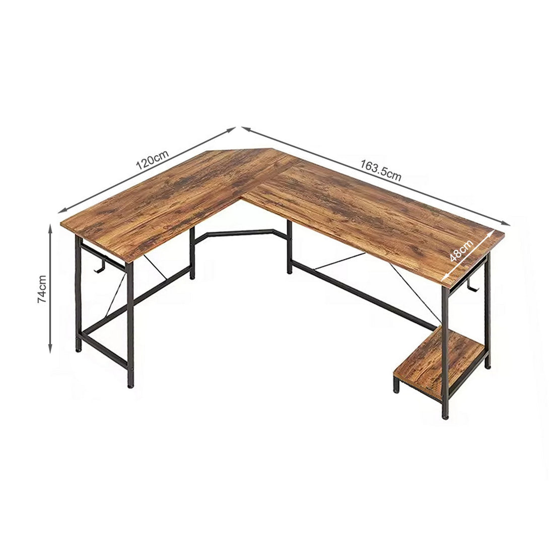 Niko Computer Corner Desk - Rustic Brown