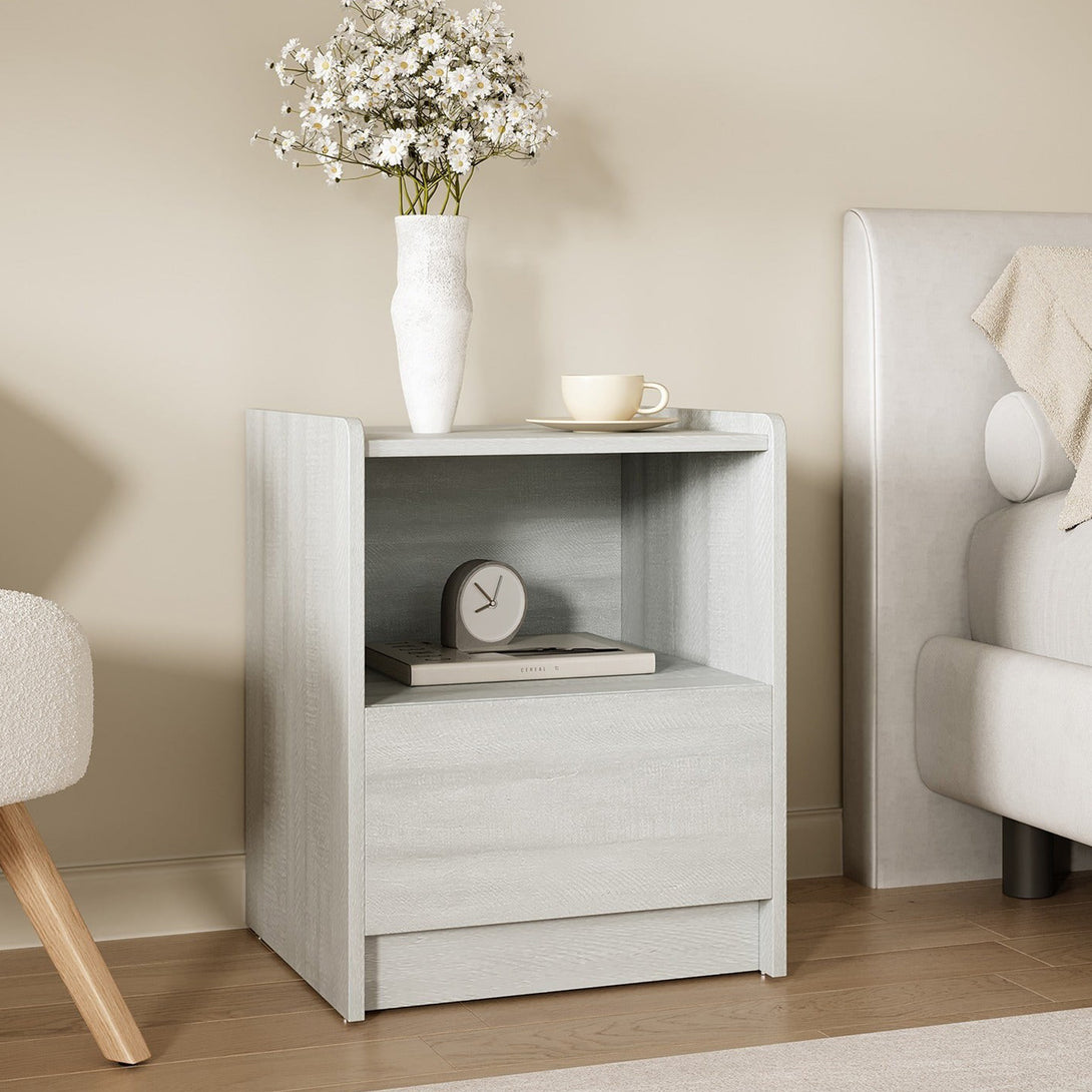 Ashton Bedside Table - Grey Oak