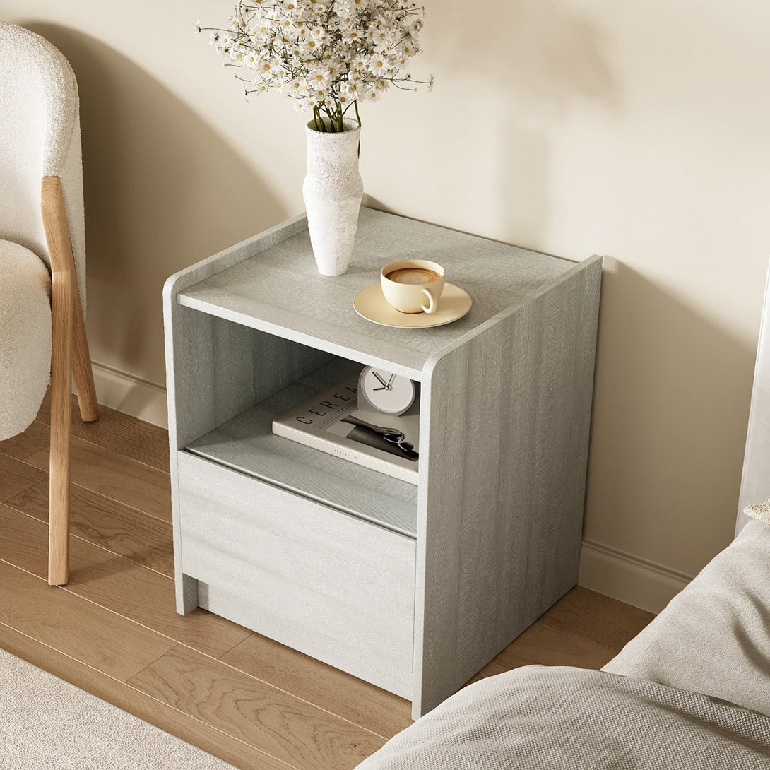 Ashton Bedside Table - Grey Oak