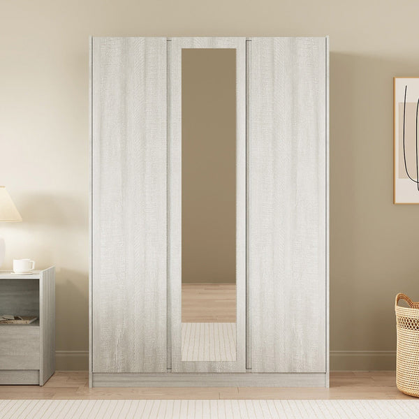 Ashton 3 Door Wardrobe with Mirror - Grey Oak