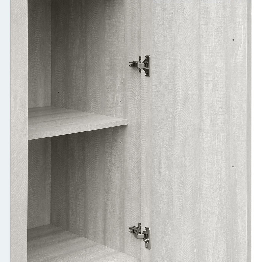 Ashton 3 Door Wardrobe with Mirror - Grey Oak