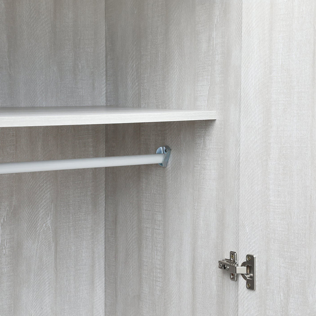 Ashton 3 Door Wardrobe with Mirror - Grey Oak