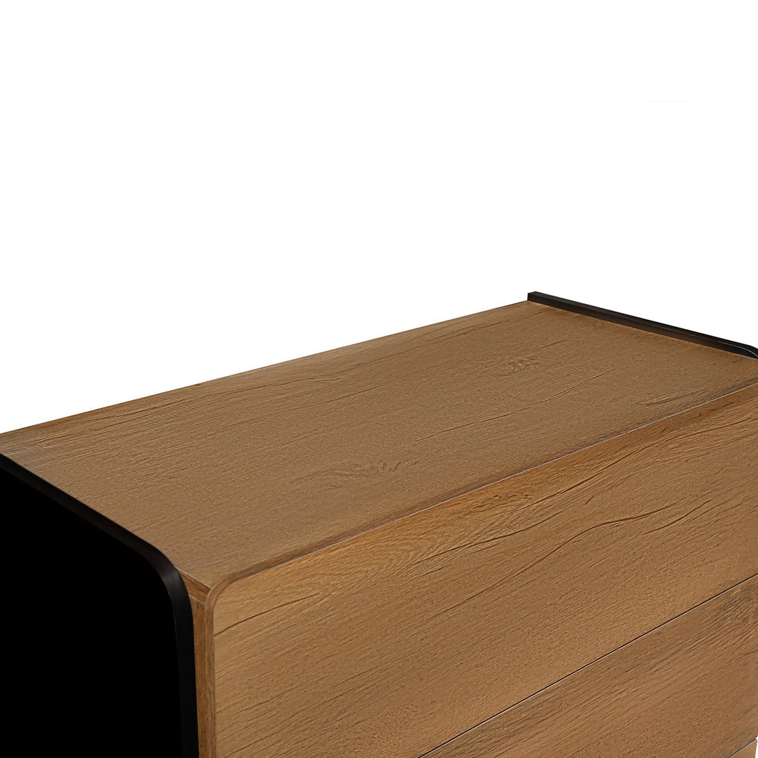 Dorian 4 Drawers Tallboy - Walnut + Black
