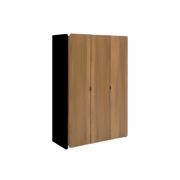 Dorian 3 Door Wardrobe - Walnut + Black